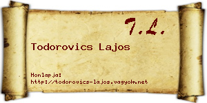 Todorovics Lajos névjegykártya